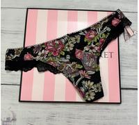Victoria's Secret Dream Angeli Ricamato Floreale Tanga Provocante Lato Cravatta