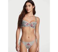 Victoria's Secret Dream Angels Floral Ricamato Tie Side Thong Panty Verde Rosa