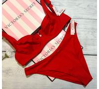 Victoria's Secret Nuoto Wicked Brasiliano Fondo Set Bikini Stripped Rosso