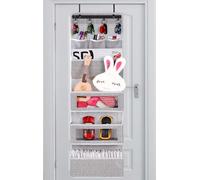 VICTORICH All-In-One Over The Door Organizer Super Behind The Door Storage Organizer con porta e grande finestra trasparente, 1 confezione di grigio seta