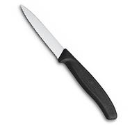 Victorinox 6.7633 Swiss Classic - Coltello da cucina, spelucchino a punta, acciaio inossidabile, 19 cm, Nero