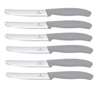 Victorinox 6 coltelli da tavola Swiss Classic con lama ondulata - Made - Limited Edition Cool Grey