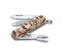 Victorinox, Classic, Coltellino Svizzero, Originale, Multiuso, Campeggio, 7 Funzioni, Lama, piccola, Lima per unghie, Desert Camouflage
