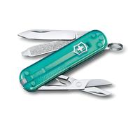 Victorinox, Classic SD, Coltellino Svizzero, Originale, Multiuso, Campeggio, 7 Funzioni, Lama, piccola, Lima per unghie, Mint Trasparente