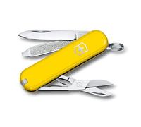 Victorinox, Classic SD, Coltellino Svizzero, Originale, Multiuso, Campeggio, 7 Funzioni, Lama, piccola, Lima per unghie, Giallo