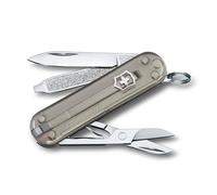 Victorinox, Classic SD, Coltellino Svizzero, Originale, Multiuso, Campeggio, 7 Funzioni, Lama, piccola, Lima per unghie, Grigio Trasparente