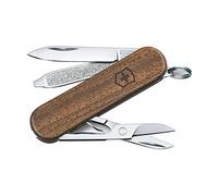 Victorinox, Classic SD Wood, Coltellino Svizzero, Originale, Multiuso, Campeggio, 5 Funzioni, Lama, piccola, Lima per unghie