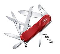 Victorinox, coltellino svizzero Evolution 17 (15 funzioni, presa ergonomica, lama, seghetto per legno), rosso