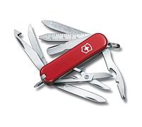 VICTORINOX Coltellino Svizzero Mini Champ, Piccolo, 18 Funzioni, Made in Switzerland, Multiuso con Tagliacarte, Apribottiglie, Spelafili, Rosso