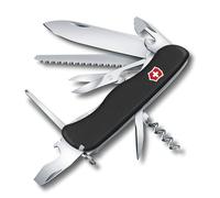 VICTORINOX Coltellino Svizzero Outrider, 14 Funzioni, Multiuso con Lama Bloccabile, Apriscatole, Cacciavite 3 mm, Cavatappi, Nero