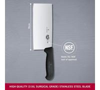 Victorinox coltello chef tipo Cinese cm 18, in acciaio inox, manico in fibrox