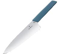 Victorinox Swiss Modern, coltello professionale da intaglio, lama extra-affilata, affilatura diritta, 20 cm, acciaio inossidabile, blu fiordaliso