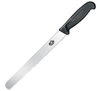 Victorinox Coltello da prosciutto con lama seghettata, FIBROX, 5.4233, Nero (schwarz), taglia unica
