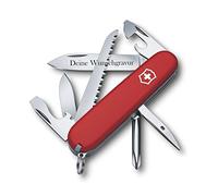 Victorinox Coltello da Tasca Escursionista con Richiesta Incisione Auf der Lama I Regalo per Uomini Donne I per Compleanno I Svizzero Personalizzato con 13 Funzioni 1.4613
