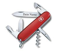 Victorinox Coltello da Tasca Spartano con Richiesta Incisione Auf der Lama I Regalo per Uomini Donne I per Compleanno I Svizzero Personalizzato con 12 Funzioni 1.3603 - Rosso, 84x23x13mm