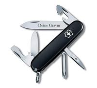 Victorinox Coltello da Tasca Tinker Con Richiesta Incisione Auf Der Lama I Regalo Per Uomini Donne I Per Compleanno I Svizzero Personalizzato Con 12 Funzioni 1.4603 - Nero, 91x27x14 mm