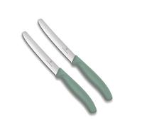 Victorinox Coltello da tavola Swiss Classic | 2 pezzi | verde menta | Swiss Made | ideale anche come coltello da colazione