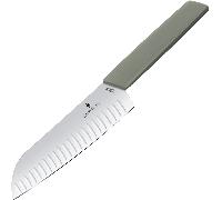 Victorinox, Swiss Modern, Coltello Santoku professionale, lama extra affilata, 17 cm, acciaio inossidabile, verde oliva