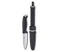 Victorinox Coltello Venture, 5 Funzioni, Made in Switzerland, Coltello da Bushcraft a Lama Fissa, con Lama da 10,5 cm e Foro Esagonale, Codolo Intero, Nero