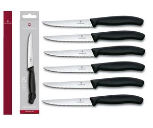 Victorinox: confezione 6 coltelli bistecca a punta con FILO dentato 6.7233.6