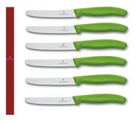 Victorinox: confezione 6 coltelli tavola verde mela a filo dentato 6.7836 L114