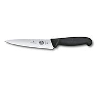 Victorinox Fibrox, Coltello da Chef, Coltello Universale largo per Frutta e Verdura, 15 cm, Lama Dritta, Affilato, Acciaio Inossidabile, Nero