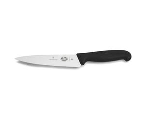 Victorinox Fibrox, Coltello da Chef, Coltello Universale largo per Frutta e Verdura, 15 cm, Lama Dritta, Affilato, Acciaio Inossidabile, Nero