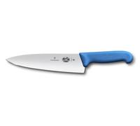 Victorinox Fibrox Coltello da cuoco, largo coltello universale per carne, pesce, verdure ed erbe, 20 cm, lama dritta, affilato, manico colorato HACCP, blu