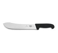Victorinox Fibrox, Coltello da macellaio, Coltello lungo per i pezzi di Carne più spessi, 25 cm, Lama Ricurva, Affilato, Acciaio Inossidabile, Nero