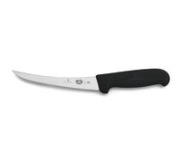 Victorinox Fibrox, Coltello per disossare, Coltello da Cucina Affilato, per Carne e Pollame, 15 cm, Lama Ricurva, Rigido, Acciaio Inossidabile, Nero