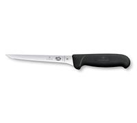 Victorinox Fibrox, Coltello per disossare, Coltello da Cucina stretto per Carne e Pollame, 15 cm, Lama Dritta, Stretta, Flessibile, Affilata, Acciaio Inossidabile, Nero