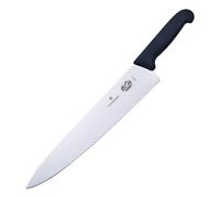 Victorinox Linea Fibrox, coltello da cucina, lama dritta da 25 cm, manico nero. - nero acciaio inox V-5.20 03.25
