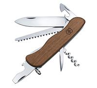 Victorinox Forester Wood Coltello Svizzero Multiuso Campeggio 10 Funzioni | Ideale per outdoor e boschi, include seghetto per legno e lama bloccabile, manico in noce ergonomico, Prodotto in Svizzera