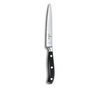 Victorinox Grand Maître, coltello professionale da intaglio, lama extra-affilata, affilatura diritta, 15 cm, manico in plastica, acciaio inossidabile, nero