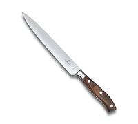 Victorinox Grand Maître, Coltello professionale da intaglio, Lama extra affilata, affilatura diritta, 20 cm, Elegante manico in legno, Acciaio inox, marrone