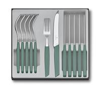 Victorinox Modern, Set di Posate, 12 pezzi, 6 forchette, 6 coltelli da tavola, Lama extra affilata, Lavabile in lavastoviglie, Sauge