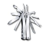 Victorinox Multi-Strumento Swiss Tool Spirit X, 24 Funzioni, Multiuso con Lama Bloccabile e Pinze a Punta Lunga, incl. Fodero in Pelle, Argento