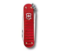 VICTORINOX Multiuso Classic Precious Alox, 5 Funzioni, Multi-strumento con Forbici, Cacciavite, Anello Portachiavi, in Scatola Regalo, Iconic Red