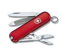 VICTORINOX Multiuso Classic SD, Piccolo, 7 Funzioni, Made in Switzerland, Multi-strumento con Lama, Lima per Unghie, Cacciavite 2,5 mm, Forbici, Rosso