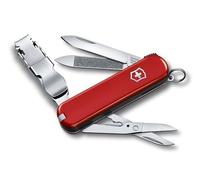 VICTORINOX Nail Clip 580, strumento per la cura delle unghie (8 funzioni, tagliaunghie, forbici), rosso
