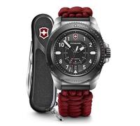 Victorinox Orologio analogico da uomo al quarzo con cinturino in acciaio inossidabile V242016.1, Nero, striscia