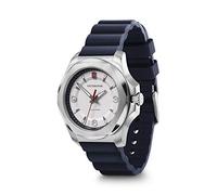 Victorinox Orologio Donna I.N.O.X. V Ø 37 mm, Swiss Made, Quarzo Analogico, Impermeabile fino a 100 m, Vetro Zaffiro, Cinturino in Caucciù, Bianco/Blu