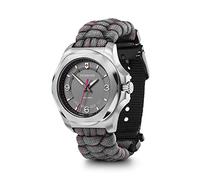 Victorinox Orologio Donna I.N.O.X. V Ø 37 mm, Swiss Made, Quarzo Analogico, Impermeabile fino a 100 m, Vetro Zaffiro, Cinturino in Paracord, Grigio