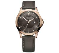 Victorinox Orologio Uomo Alliance Ø 40 mm, Swiss Made, Quarzo Analogico, Impermeabile fino a 100 m, Vetro Zaffiro, Cinturino in Pelle, Marrone/Oro rosa