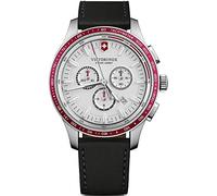 Victorinox Orologio Uomo Alliance Sport Chronograph Ø 44 mm, Swiss Made, Quarzo Analogico, Impermeabile fino a 100 m, Cinturino in Pelle, Nero/Bianco