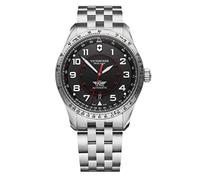 Victorinox Orologio Uomo Automatico AirBoss Mechanical, Ø 42 mm, Swiss Made, Impermeabile fino a 100 m, Vetro Zaffiro, Bracciale Inox, Nero/Argento