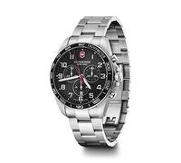 Victorinox Orologio Uomo FieldForce Classic Chrono Ø 42 mm, Swiss Made, Impermeabile fino a 100 m, Bracciale Inox, Nero/Argento