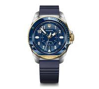 Victorinox Orologio Uomo Journey 1884 Ø 43 mm, Swiss Made, Quarzo Analogico, Impermeabile fino a 200 m, Cinturino in Caucciù, Blu