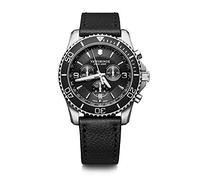 Victorinox Orologio Uomo Maverick Chronograph Ø 43 mm, Swiss Made, Quarzo Analogico, Impermeabile fino a 100 m, Cinturino in Pelle, Nero