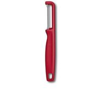 Victorinox Pelapatate Iota, Pelaverdure Universale, per Frutta e Verdura, Bordo Seghettato, Doppio Taglio, Extra Affilato, Swiss Made, Rosso